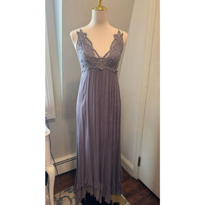 Free People/FP One | Adella Crochet Lace Maxi Dress | Lavender SlateGray | Small